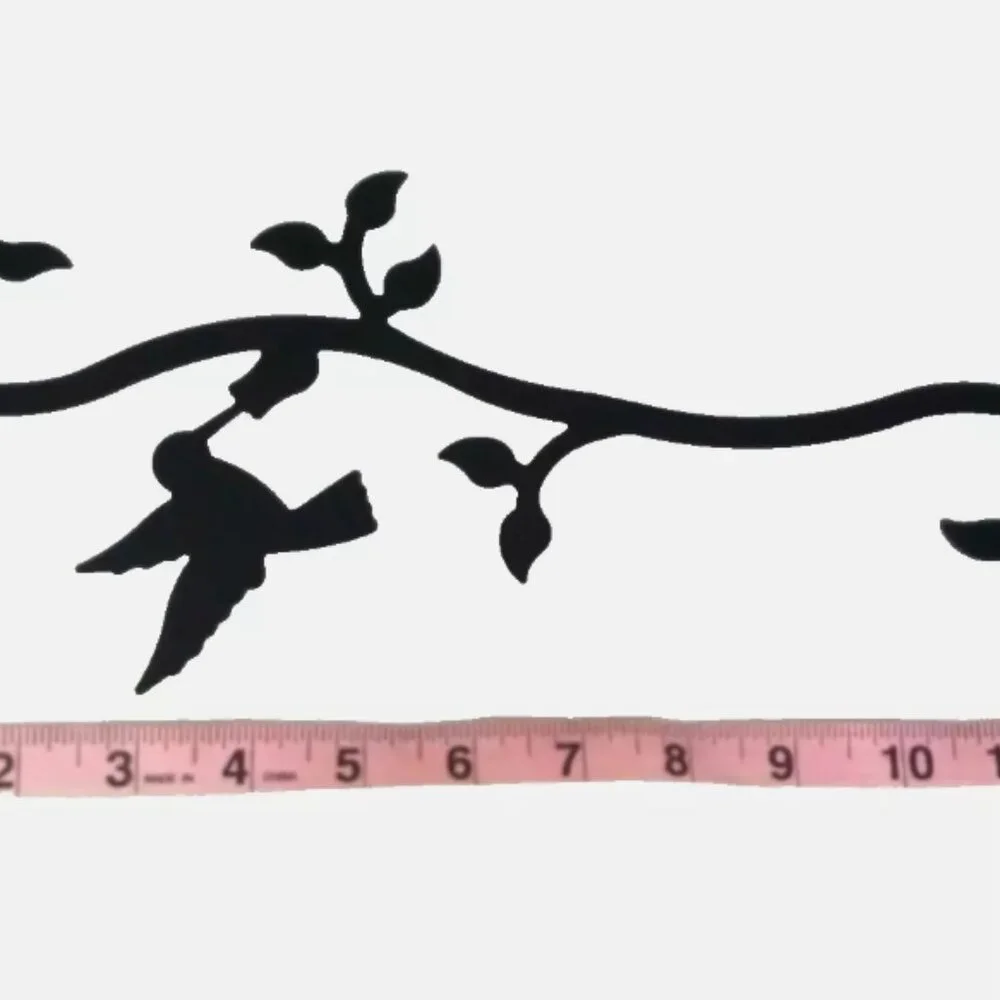 Hummingbird & Flower Metal S-Hook 12 inch Black NEW